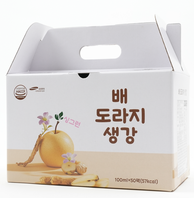 싱그런 배도라지생강즙, 50팩, 100ml