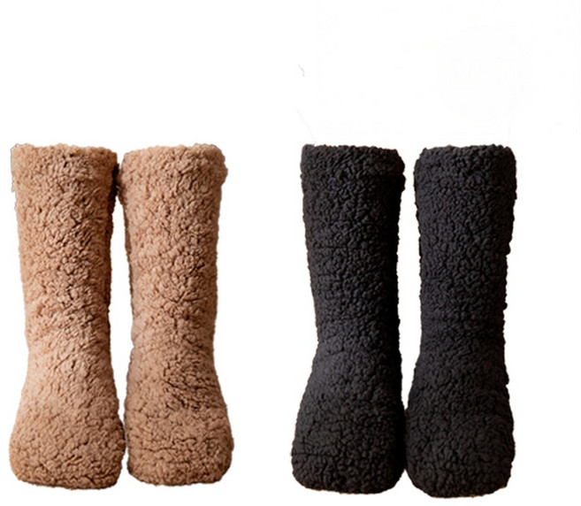 헤르츠 미끄럼방지 두꺼운 보온 수면양말 2P