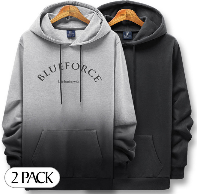 블루포스 샤르 후드티 + 트렙 후드티 [2장 묶음] 남자 긴팔 티셔츠 남성 빅사이즈 운동복 가을 단체티 커플티 츄리닝