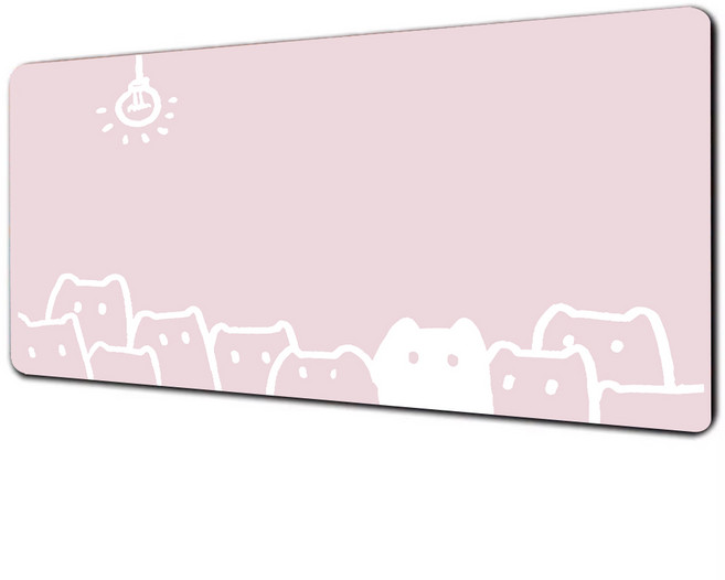게이밍 장패드 고양이 캐릭터 마우스패드 방수코팅 400X900X3MM, 1개, 핑크색