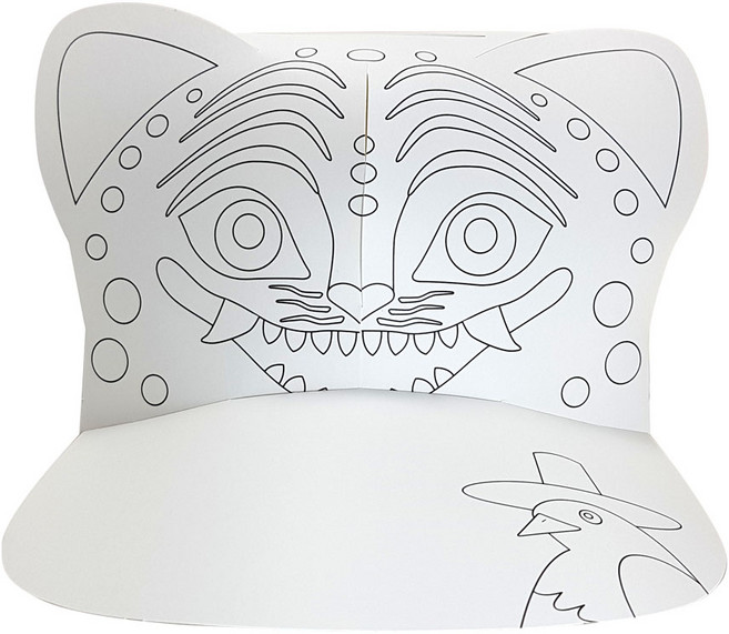 케데헌 호랑이 까치 작호도 모자만들기 10개세트 색칠도안 미술재료, 1개