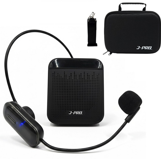제이프로 강의용 무선마이크 기가폰 충전식 수업용 가이드 무선마이크 스피커 세트 가방포함 PRO-G1, 블랙