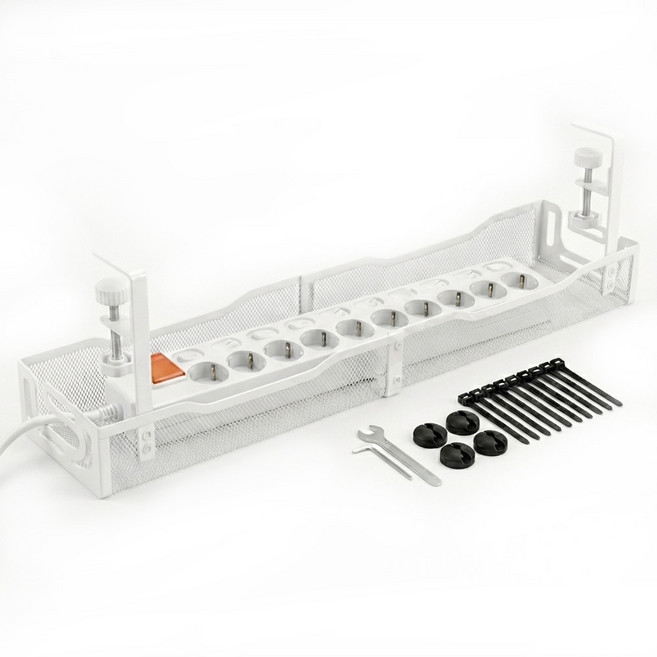 리빙블러썸 롱 멀티탭 거치대 대형, 화이트, 1개