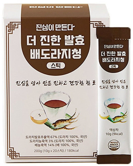 국산 배도라지청 어린이 배도라지 발효 도라지 생강 진액 농축액 유아 키즈 도라지청 스틱, 200g, 3개