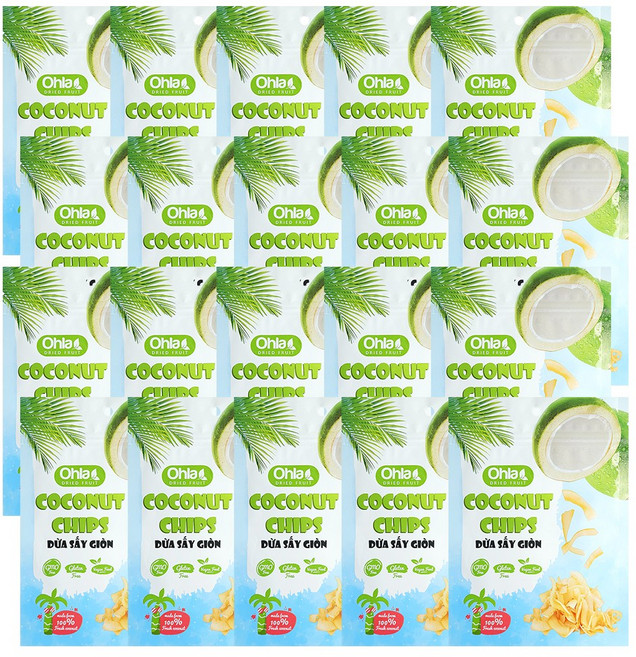 [간식뱅크] 베트남 코코넛칩 ohla 비건 코코넛칩 50g 글루텐프리 non gmo, 20개