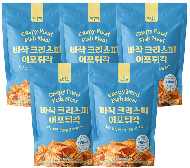 리상회 바삭 크리스피 어포튀각 글루텐 프리 꾸이꾸이 맥주안주, 5개, 100g