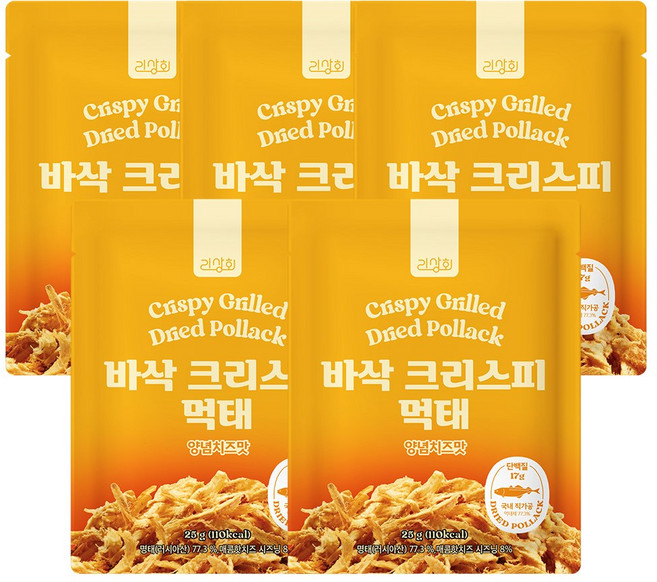 리상회 바삭 크리스피 먹태 양념치즈맛, 5개, 25g
