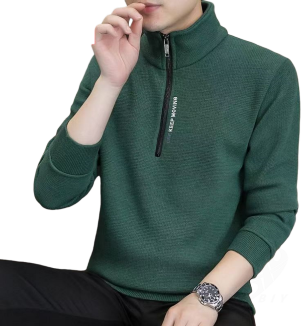 비아이와이 남성 반집업 하이넥 긴팔 맨투맨 오버핏 티셔츠 U24