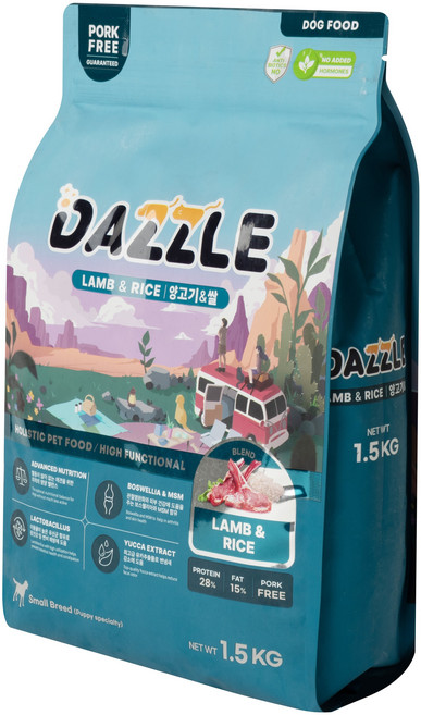 [대즐] 강아지 기호성 양고기&쌀 스몰브리드 유산균 강아지 사료 1.5kg, 1개, 양+쌀