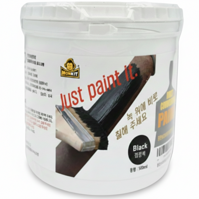 몽킷(MONKIT) 녹전환 페인트 금속 철문 철판 컨테이너 녹방지 제거, 1개, 500ml, 검정