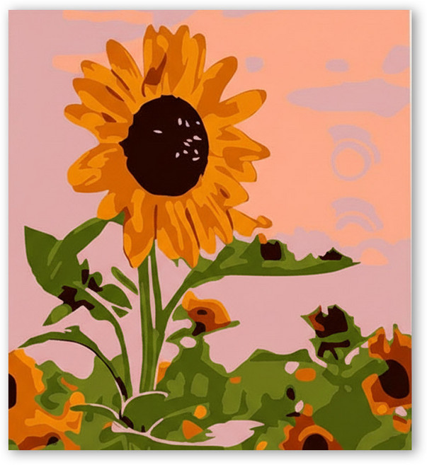 멜틱 DIY 명화 따라그리기 세트 30 x 30, 1개, 해바라기