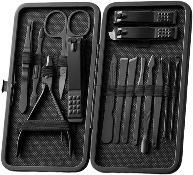 뉴로그 손톱깎이 발톱깎이 15종 세트, 2개, 블랙