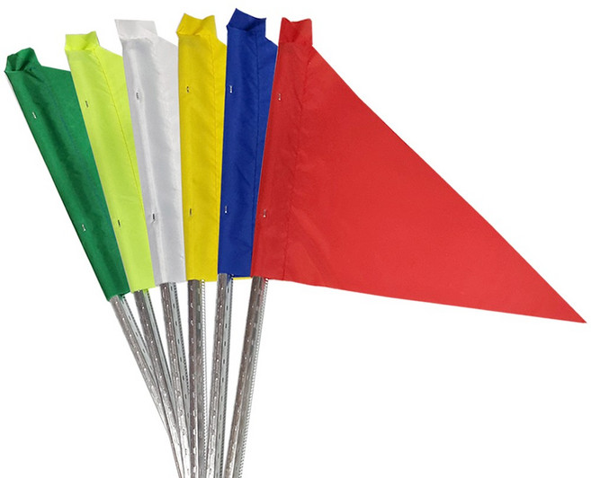 측량 깃발 삼각 사각 지지대 말뚝 건축 토목 공사 건설 깃대 바로사용 가능한 완제품, 사각깃발 노랑 1m 완제품, 10개