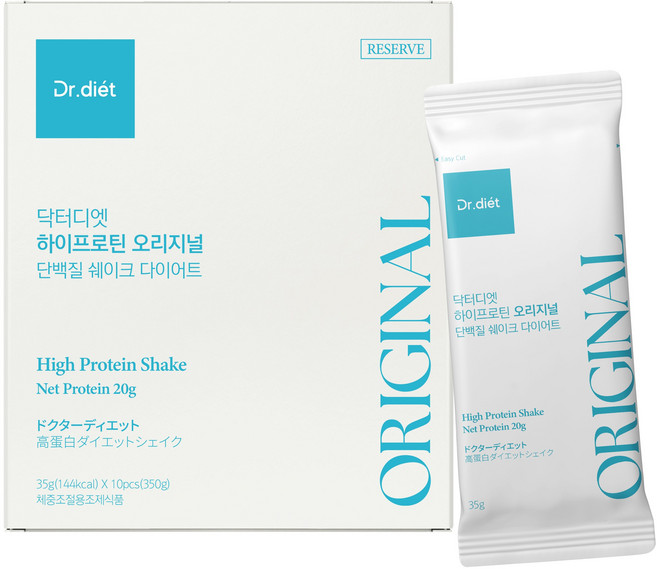 닥터디엣 하이프로틴 단백질 쉐이크 다이어트 오리지널, 1박스, 10회분