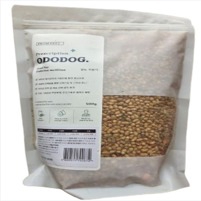프롬벳 강아지 간에 좋은 오도독 사료, 당뇨관리, 500g, 1개