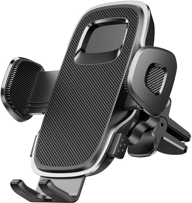 Seefer 차량용 핸드폰 거치대 냉방구 장착형 송풍구 고정용 흔들림 방지 미끄럼방지 고밀도 고정력 모든 모델 호환 견고한 구조 안전 운전 지원, 블랙, 1개