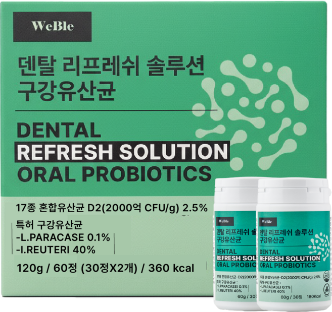 구강유산균 덴탈 리프레쉬 솔루션, 1개, 60정