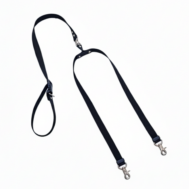 패피퍼피 꼬이지않는 트윈 듀얼 두마리 리드줄, 1개, 블랙