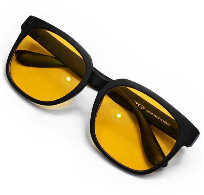 국산 155mm 오버사이즈 야간안경 눈부심 빛차단 UV차단 운전용안경 안경원동일제품 글라스테루제작