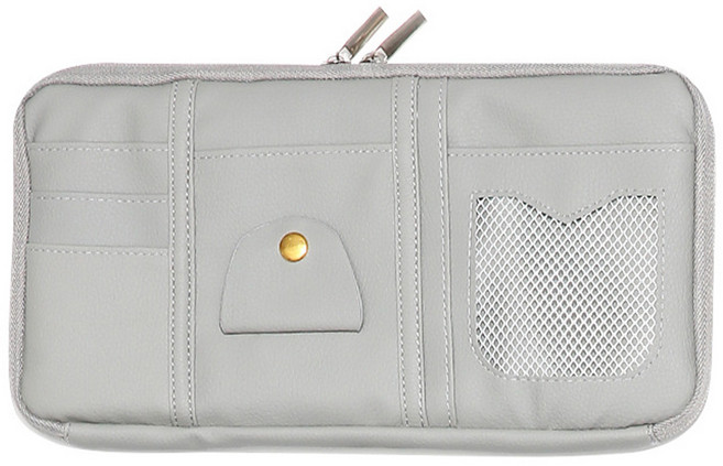 차량용 선바이저 수납 포켓 선바이저 정리포켓, 회색, 1개