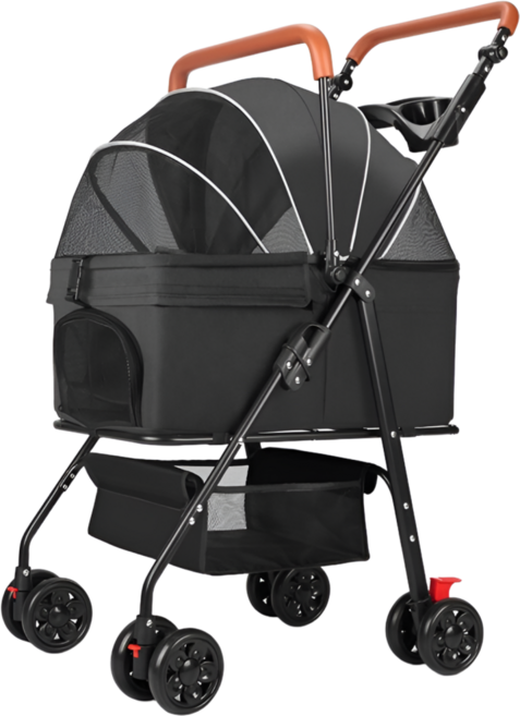 K-STORE 분리형 실내외 겸용 강아지 유모차 애견 고양이 펫 반려동물 접이식 개모차 탈부착 이동 가방 이동장 켄넬 케리어 캐리어 추천 산책, 1개, 블랙