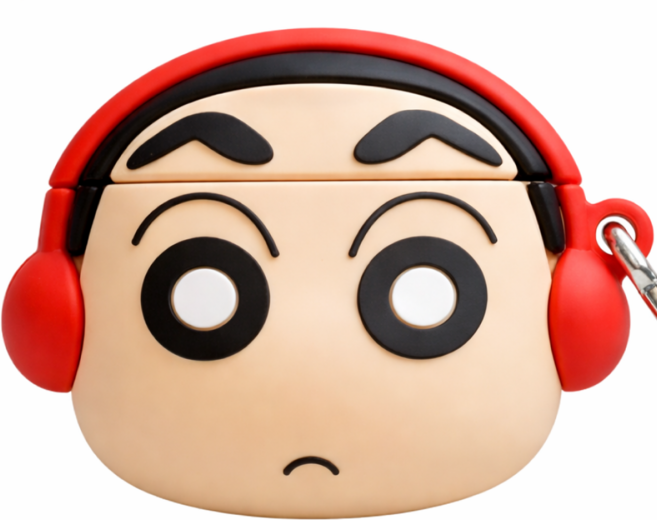 개구쟁이친구들 에어팟케이스 4세대 전용 + 에어팟 청소키트, 헤드셋얼굴, 에어팟4세대, 1개