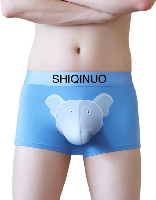 SHIQINUO 코끼리 캐릭터 남성 모달 드로즈입니다 코끼리 팬티 남성 팬티.