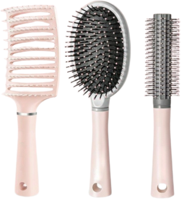 글로우포레 엉킴없는 마사지 빗 헤어 브러쉬 3종, 1개, 핑크