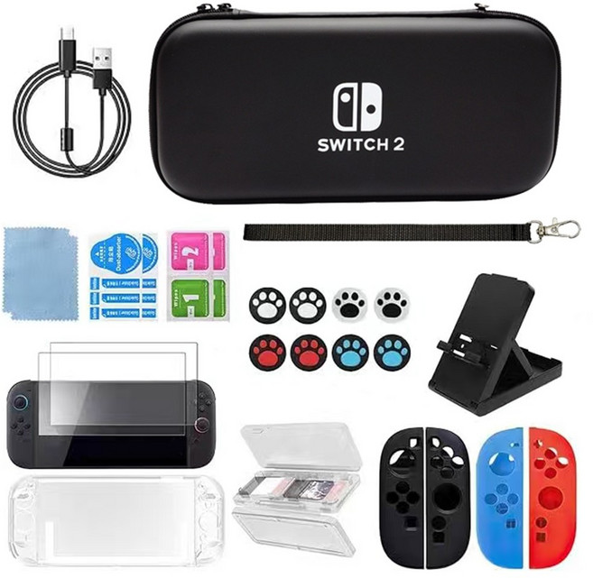 펀토피아 닌텐도 스위치2 액세서리 세트 10종 케이스 파우치, 1개, 혼합색상, 단일삼품