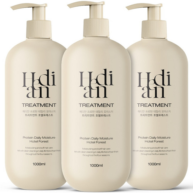 헤디안 프로틴 데일리 모이스처 트리트먼트 호텔포레스트향, 3개, 1L