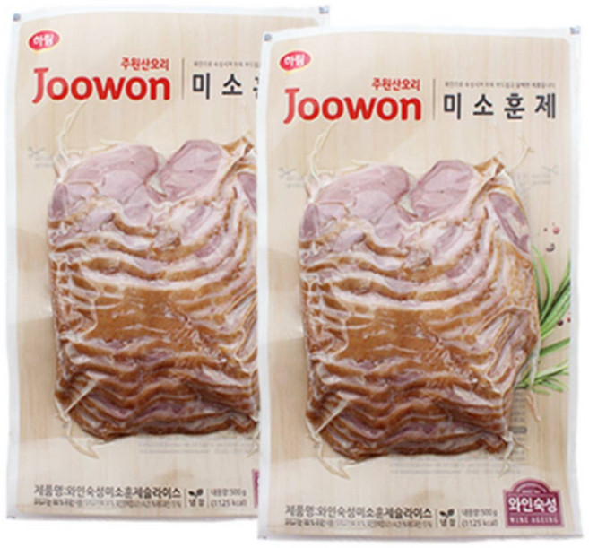 주원산오리 와인숙성 미소훈제슬라이스 500g, 2개