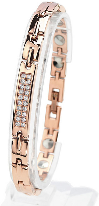 진주모아 99.9998% 큐빅 로즈골드 여성 게르마늄 건강팔찌 BCURS-01, 1개