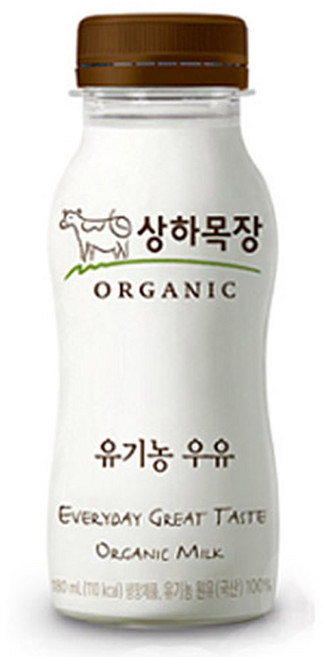 천지농산 / 매일유업 상하목장 유기농우유 180mlX12개 / 냉장우유, 180ml, 12개