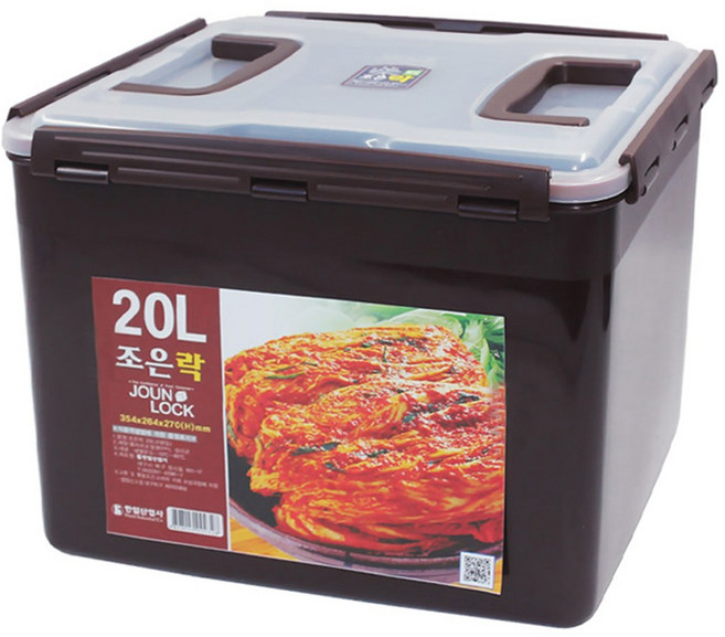 조은락 초코 밀폐용기 10~20L 핸들 김치통 담금통 김장통, 20L, 1개
