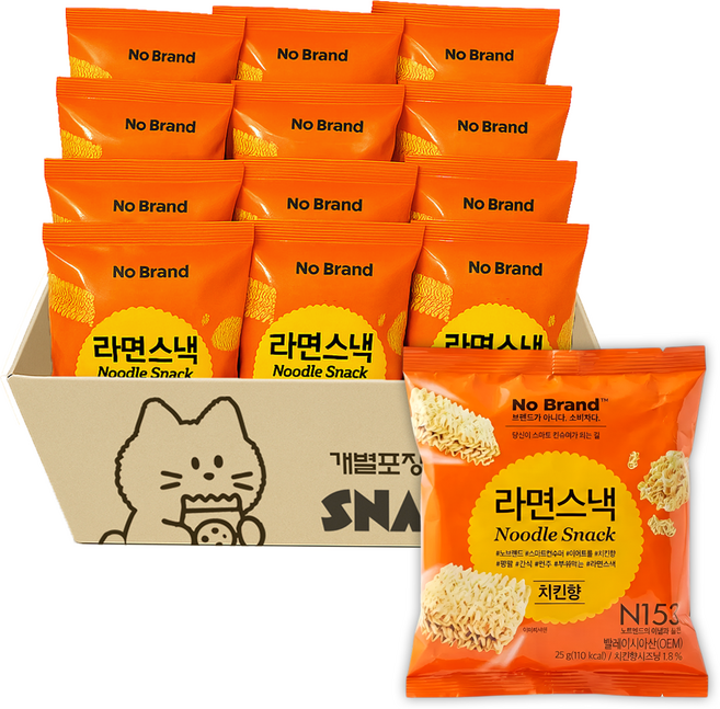 스낵큐 노브랜드 과자, 25g, 10개