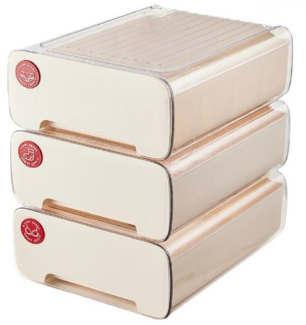 대형 크림색 속옷 양말 서랍식 보관함 정리함, 1개, 크림/블랙(16칸)