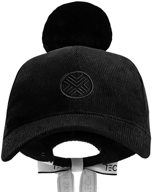 그린피플 테크스킨 여성 퍼 리본 코듀로이 골프모자 3color 겨울 방한용품, 1개, 블랙