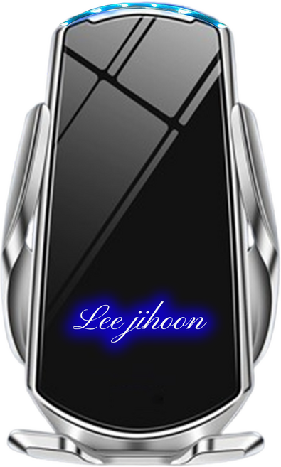 제네시스 장착 마운트 포함 핸드폰 무선 충전 거치대 특별한 커스텀 각인 고속무선충전기 G70 G80 GV80, GV80 장착 전용 마운트 구성, 거치대 컬러 실버