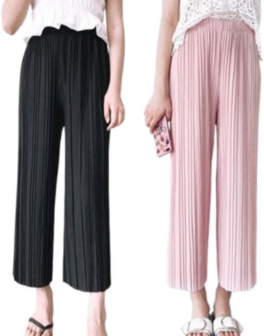 팍스홈(1+1) 와이드 주름 플리츠 밴딩 여름 쿨링 바지