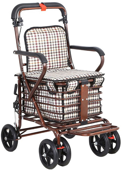 라이프엠디 프리미엄 노인 보행 보조차 의자겸용 어르신 보조 보행기 할머니 실버카 접이식 경량 실버 보조기 성인용 보행차 어른 롤레이터 보행용 바퀴, 1개