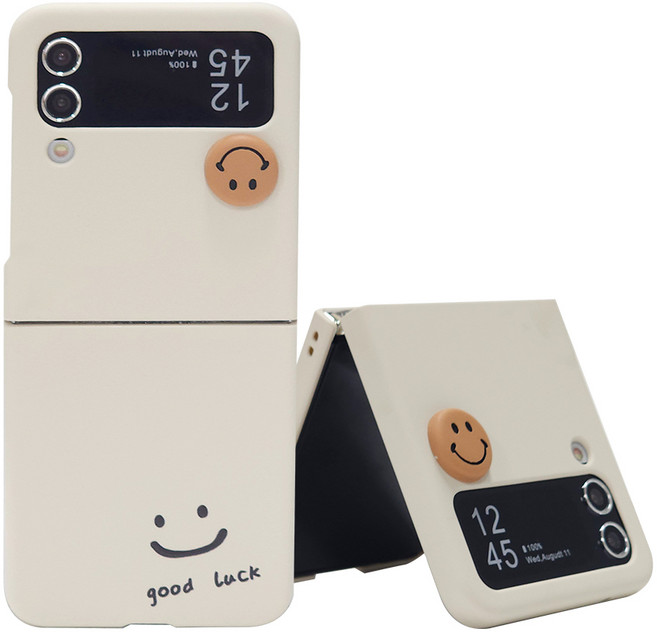 폰로드 스마일 레터링 하드 지플립 케이스