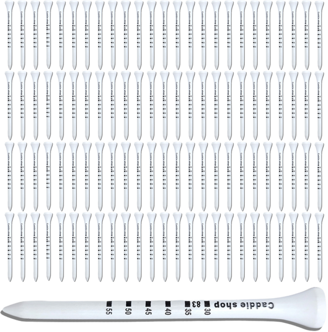 더메이크 높이조절 골프티 나무티 눈금티 골프티꽂이 83mm 69mm, 400개, 화이트