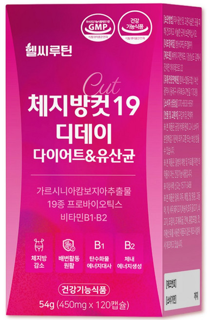 헬씨루틴 체지방컷 19 디데이 다이어트 유산균, 1개, 120정