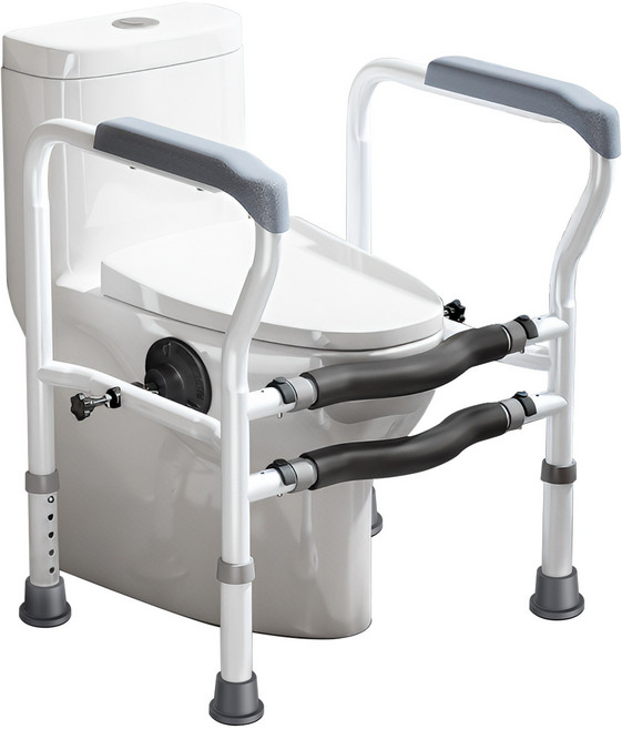 변기 안전 손잡이 보조대 변기 안전 바 변기 안전 손잡이 흡착식 장애인 화장실 안전 바 설치, 1개, 회색