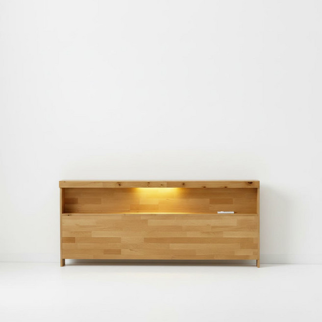 토쏘쏘 표준 115mm 원목프레임 LED조명 수납 선반 침대헤드 보드 머리판 J S SS Q 국내제작, 침대헤드115-주니어(낮은-조명미포함), 우드