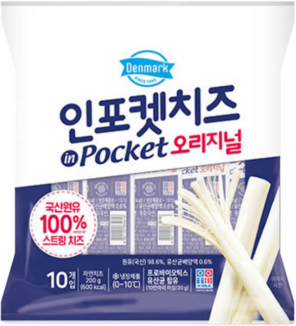 인기치즈 국산원유사용 스트링치즈, 20g, 10개