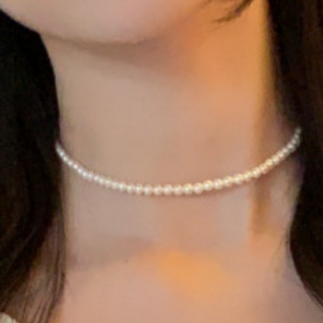 캔디플래닛 4mm 심플 베이직 진주 패션 목걸이