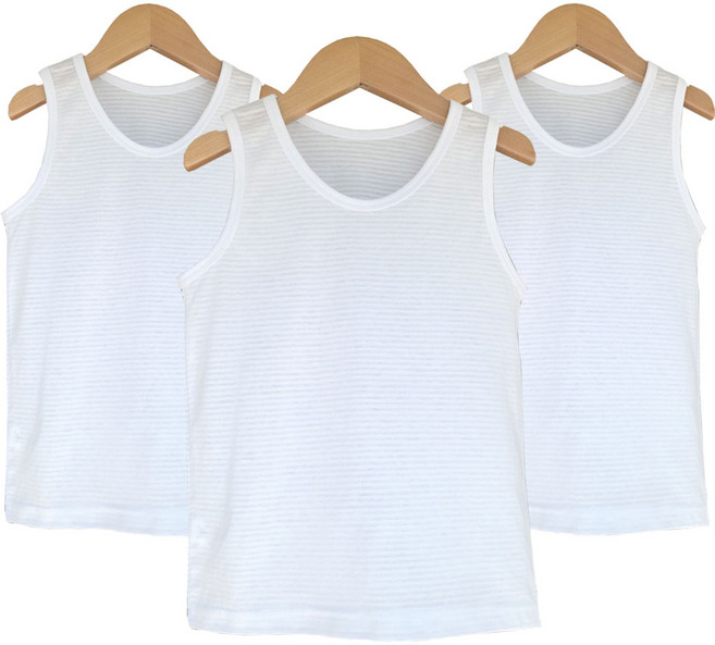 국산 순면100 아동 흰색 런닝 3p 유아용 여아용 남아용 백물 무지 기본 런닝