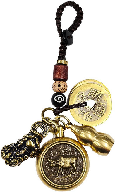 재물운 키링 열쇠고리 금전운 오제전 엽전 호리병 동호박 비휴, 2.소