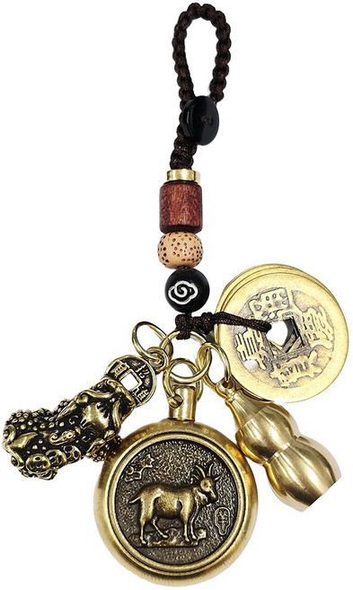 재물운 키링 열쇠고리 금전운 오제전 엽전 호리병 동호박 비휴, 8.양